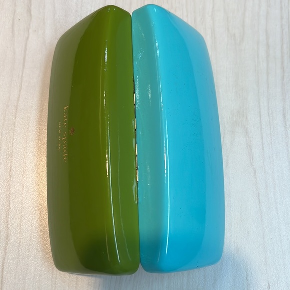 Kate Spade Green Turquoise/Pink Sunglass Eyeglass Case Hard Shell Eye Glass - Picture 3 of 3